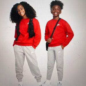 Nike Kids Heather Gray Sweat Joggers (Size L)